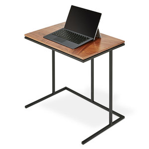 <b>Walnut</b> wood black steel base side <b>table</b> classy hot selling for bedroom living room office restaurant kitchen home bulk quantity - Product Image 2