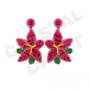 Pendientes de cuentas Toody Hotty para mujer, color patriótico naranja blanco azul para boda o Día de los Caídos - Product Image 2