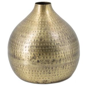 Florero de Metal antiguo Elegante Vintage Acabado pulido a mano Elemento decorativo versátil para bodas Interiores costeros - Product Image 1