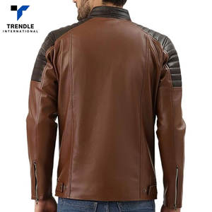 Nouvelle collection 2025 – Blousons d'hiver en cuir pour hommes à col montant et logo frontal, coupe longue et fine – Prix de gros – Nouveauté irrésistible - Product Image 3