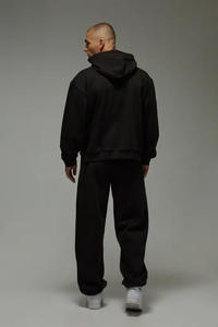 Oversized <b>Black</b> 2025 <b>Men's</b> Pullover Hoodie Winter Screen Printed Embroidered Breathable 100% Cotton Custom Logo Designs - Product Image 2