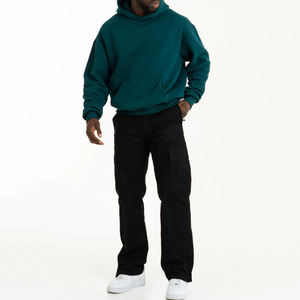 Sweat-shirts à capuche pour hommes en coton 100% de haute qualité, poids lourd 350 g/m², respirants, avec logo personnalisé, design noir pour l'hiver - Product Image 6