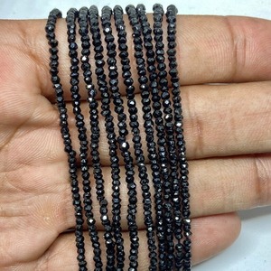 Spinelle Noir Micro Cut Rondelle à Facettes Perles de Pierres Précieuses de 13 Pouces de 2 à 2.5mm de Qualité AA pour la Fabrication de Bijoux et l'Artisanat - Product Image 6