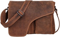 Sac à bandoulière artisanal bohème en cuir véritable écologique, sac messager, étui pour tablette, avec chaîne décorative et fermeture éclair