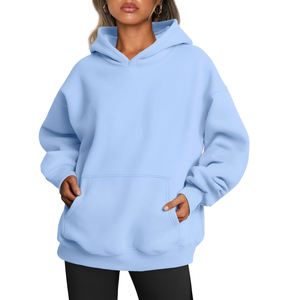 Vêtements pour femmes, sweat-shirts surdimensionnés en coton de haute qualité, sweat-shirts lourds à épaules tombantes, sweat-shirts unis vierges pour femmes - Product Image 1