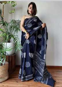 Indiase Stijl Originele Puur Zacht Linnen <span class=keywords><strong>Saree</strong></span> Met Digitaal Bedrukt Werk Nieuwste Ontwerp Met Lage Prijs Door Maruti Mode - Product Image 2