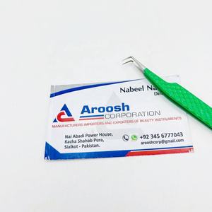 Haute qualité 90 degrés vert Extension de cils pince à épiler diamant poignée solide en acier inoxydable en gros durable pointu - Product Image 4