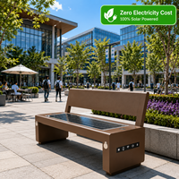 Banco público para exteriores con energía solar YUBANG |   Banco de Jardín Impermeable IP65 con Carga Inalámbrica y USB para Parques Urbanos y Campus