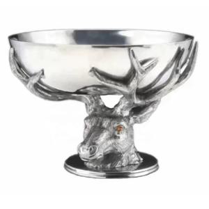 Lavish Gold Finished Reindeer Face With Removable <b>Silver</b> <b>Bowl</b> Stainless Steel Perfect For Holiday Styling And Festive Home Decor - Product Image 2