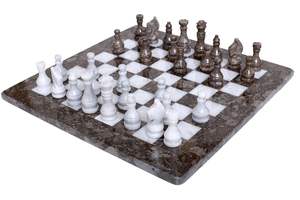 Échiquier en marbre fait main avec incrustations, design durable, table en pierre écologique, décoration de meubles imperméable - Product Image 2