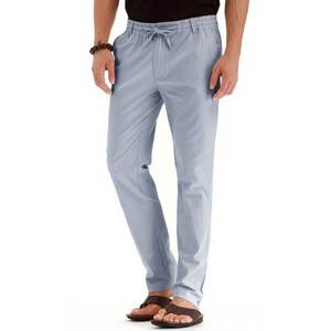 กางเกงผ้าโพลีเอสเตอร์สำหรับผู้ชาย, กางเกงผ้าเทอร์รี่ลำลองทรงหลวมน้ำหนักเบาแบบใหม่ฤดูใบไม้ร่วง - Product Image 2