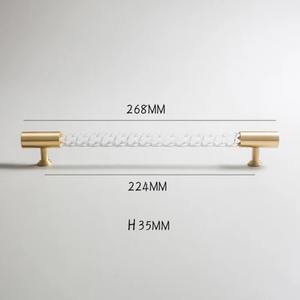 Mango largo de diseño con combinación de vidrio y metal para armarios de lujo, cajones y estilo interior de la India - Product Image 6