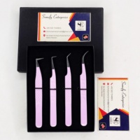 Pince à cils professionnelle personnalisée 45/90 degrés en acier inoxydable pour extensions de cils, longueur 10 mm, précision et durabilité