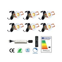Mini downlight 6 pièces/ensemble pour extérieur et véranda, jardin, terrasse, toits, abri de voiture avec niveau d'étanchéité IP65, télécommande 12V