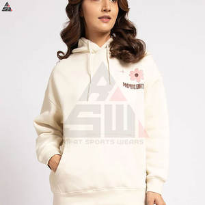 Sweat à capuche court et ajusté relax vêtements de sport vente en gros de sweats à capuche en coton premium pour femmes avec logo avant personnalisé - Product Image 4