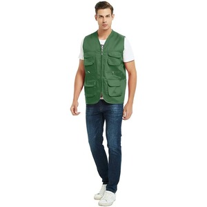 Chaqueta de exterior para hombre con logotipo personalizado de alta calidad, chaleco informal de trabajo de Safari, chaleco Cargo sin mangas con múltiples bolsillos - Product Image 4
