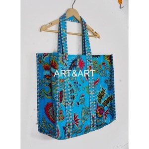 Đẹp Hoa Khối In Bông Tote Công Suất Lớn Túi Bông Mua Sắm Túi Dân tộc Bông Vai Tote Túi Quà Tặng Cho Cô - Product Image 4