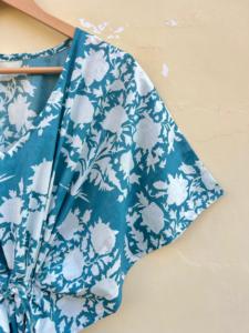 Caftán de algodón floral bohemio de gran tamaño, ropa de playa hecha a mano, cobertura de maternidad para casa, playa, moda de verano, hermosa flor - Product Image 3