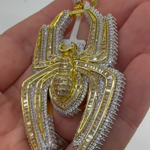 Hip Hop blanco corte redondo diamante colgante VVS Moissanite estilo encantos joyería para hombres 925 plata esterlina - Product Image 6