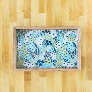 Plateau de service artisanal en bois Art Déco avec travail Meena, forme personnalisée pour la maison, la cuisine, la table à manger, utilitaire décoratif - Product Image 2