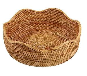2025 Curved Design Antique <b>Wooden</b> Rattan <b>Basket</b> Wholesale Supplier Customized Bamboo Rattan Fruit Storage <b>Basket</b> Top Supplier - Product Image 6