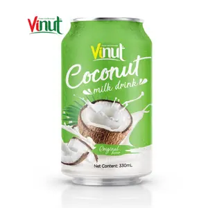 330ml VINUT Pode (Estanhado) de leite De Coco com o Original Empresa OEM Melhor Preço Natural de Alta Qualidade Low-Sal Certificado ISO Do Vietnã