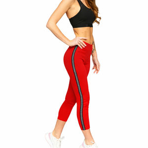 Leggings de Cintura Alta Azul Marino para Mujer al por Mayor, con Cinta Lateral en Contraste, Ropa Deportiva Elástica para Yoga y Gimnasio - Product Image 5