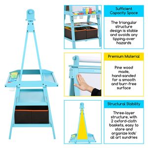 Tablero <span class=keywords><strong>de</strong></span> dibujo <span class=keywords><strong>de</strong></span> madera para niños, pizarra para el hogar, caballete <span class=keywords><strong>de</strong></span> Pie ajustable, tablero <span class=keywords><strong>de</strong></span> dibujo <span class=keywords><strong>de</strong></span> pintura con papel - Product Image 5