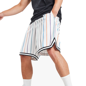 กางเกงขาสั้นผ้าตาข่ายลายทางของผู้ชายกางเกงขาสั้นแบบลำลองสำหรับผู้ใหญ่ขนาดออกแบบลายเอง - Product Image 4