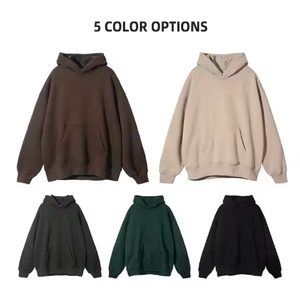 Sweat à capuche personnalisé avec logo, 300G-500G, en molleton 100% coton épais, respirant, écologique, pour homme, décontracté, hiver, avec fermeture éclair, teint en fil - Product Image 2