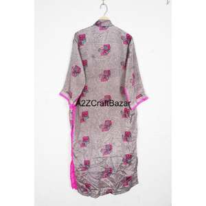 Kimono Boho de Seda 100% Hecho a Mano con Parches Suaves para Mujer, Manga Larga, Logotipo Estampado en la Parte Delantera, Cierre con Cordón para Otoño - Product Image 5