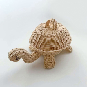 Cesta de almacenamiento de ratán con forma de tortuga, accesorios a buen precio para bebés, cestas con forma de varios animales - Product Image 1