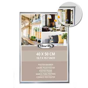 Marco para Póster Plateado de 40 x 50 cm, Material Metálico Resistente - Product Image 4