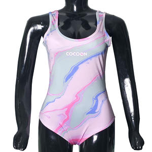 Maillot de bain une pièce rose pour femme, imprimé par sublimation, extensible, pour le yoga, la course, la plage, le fitness et l'entraînement - Product Image 5
