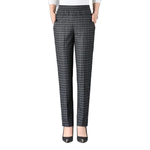 กางเกงผ้าสักหลาดสำหรับผู้หญิงแฟชั่นใหม่กางเกงเอวยางยืดขากว้างกางเกงผ้าฟลีซผ้าฝ้ายใส่สบายมีคุณภาพสูงบริการ OEM - Product Image 1