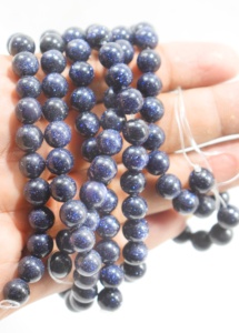 Cuentas de piedras preciosas azules Suncitara de grado AAA, gemas redondas lisas de alta calidad, accesorio de joyería Premium de 8mm - Product Image 4