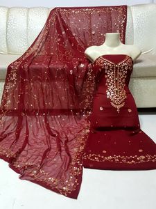 Fresh Arrival Acrylic <b>Gota</b> Work Salwar Kameez Ensemble with Sequins and Lace Thread Detailing for Party Wear and Family Events - Product Image 5