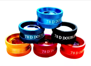 78 D DOUBLE LENTILLE ASPHÉRIQUE OPTOMÉTRIE LENTILLE DE LAMPE À FENTE COULEUR BLEUE... - Product Image 3