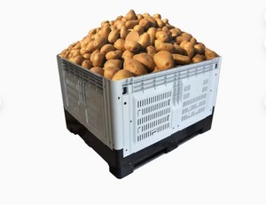 Classic Style Collapsible Fish Sleeve Container <b>Bin</b> Foldable and Stackable Plastic Storage with Insulated <b>Lid</b> Rectangle Shape - Product Image 3