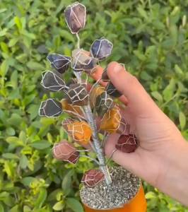 Vente de gros Agate dégringolé Arbres Pierres précieuses Argent Arbre de guérison - Product Image 1