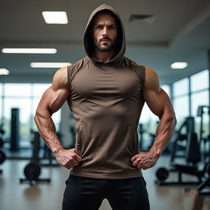 <b>Men</b> <b>Muscle</b> Hoodie <b>Vest</b> Sleeveless T Shirt With Hood Summer <b>Men's</b> Fitness Gym Workout Bodybuilding Singlets Hoodie Male - Product Image 4