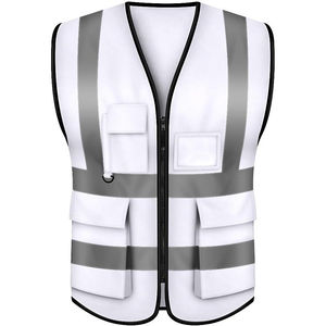 Gilet de sécurité réfléchissant personnalisé haute visibilité avec logo et multi-poches pour le travail en plein air - Product Image 1