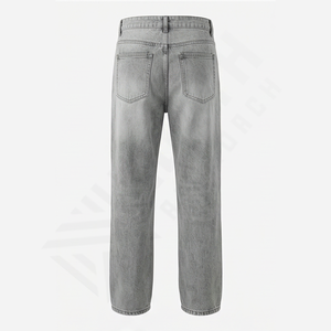 Pantalones Vaqueros Holgados de Alta Calidad para Hombre, Cintura Media, Diseño Liso, Botones, Oferta, Lavado Denim, Verano Otoño, Venta al por Mayor - Product Image 2