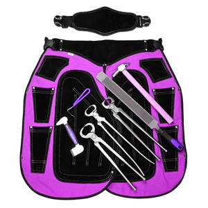 Tablier maréchal-ferrant en cuir avec doublure en maille avec logo personnalisé avec poche à 4 couteaux chaps de fer à cheval équipement maréchal-ferrant ergonomique - Product Image 2