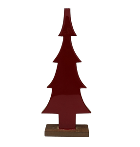 Vendedor caliente madera decorativa X-Mas árbol Color rojo para mesa decoraciones navideñas hechas a mano personalizadas al por mayor a granel - Product Image 1