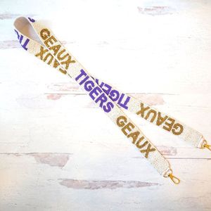 Correa bordada tejida con ganchos de metal dorado - Product Image 4