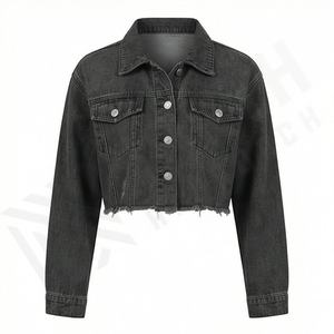 Veste en jean décontractée personnalisée pour hommes, grandes tailles, 100% coton, option logo sur le devant, respirante, veste d'hiver - Product Image 1