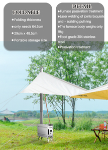 דיואיסט עיצוב מודרני חיצוני תנור דלק מוצק תנור סאונה עץ סאונה עם שריפת עץ יעילה עבור אוהל קמפינג - Product Image 6