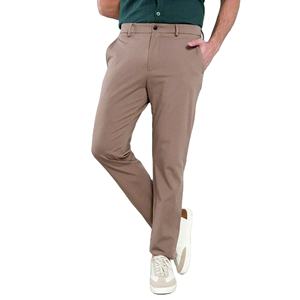 Pantalon Chino Décontracté à Coupe Slim en Velours Côtelé à Devant Plat pour Hommes avec Pantalon Habillé de Style Rue à Taille Moyenne Super Flex - Product Image 1