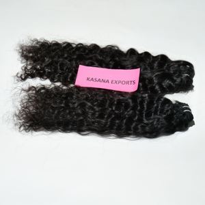 Cabello de Color Natural vietnamita alineado con cutícula negro 100% mujeres procesamiento sin máquina de Color doble trama extensiones de cabello humano - Product Image 6